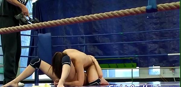 Wrestling lezzies pussylicking in sixtynine
